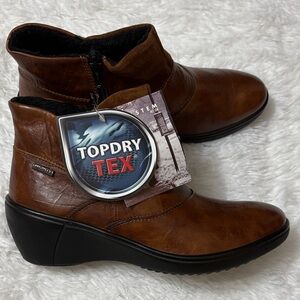 NWT Romika Brown Top Dry Tex Booties In Size 37 US 6-6.5